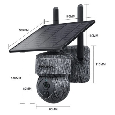 Câmara vigilância solar 4G rotativa exterior camuflada 5MP