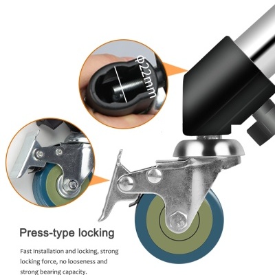 3 rodas com travão para tripé 16-22mm universal estúdio fotografia