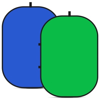 Telas dobráveis azul e verde para fotografia com bordas pretas