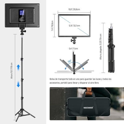 Iluminadores estúdio e exterior 13 polegadas bateria incorporada bicolor