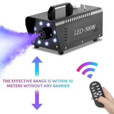 Máquina de fumo 500W 8 LEDS e 13 cores e 4 modos com comando