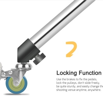 3 rodas com travão para tripé 16-22mm universal estúdio fotografia