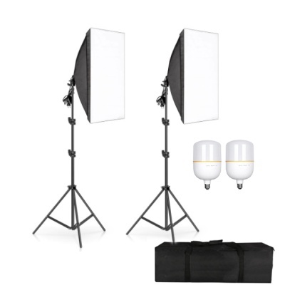 Iluminação LED bi color 2 softboxes