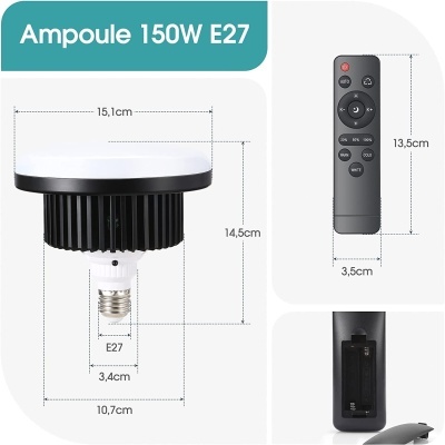 Módulo LED com encaixe lâmpada E27 iluminação estúdio foto vídeo