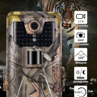 Câmara caça 36Mp 2.7K + cartão e acessórios com visão noturna