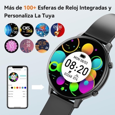 Smartwatch 1,39" IP67 impermeável, Bluetooth, pedómetro, monitor de sono, atividade fitness para Android iPhone Smartwatch 1,39" IP67 impermeável, Bluetooth, pedómetro, monitor de sono, atividade fitness para Android iPhone
