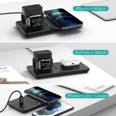 ESR Carregador sem fios magnético 2 em 1 com suporte para carregador iWatch e iphone
