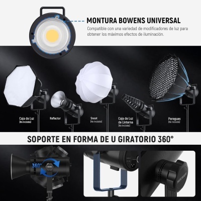 Neewer CB200 estúdio 210W 5600 K iluminação contínua LED Bowens CRI97+