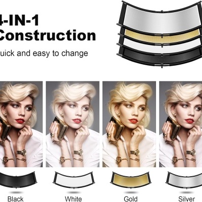 Difusor Clamshell fotografia estúdio, preto/branco/dourado/prateado 180x60cm refletor