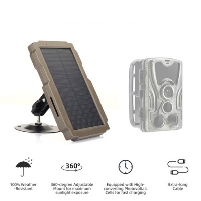 Painel Solar Exterior carregador para câmara de caça