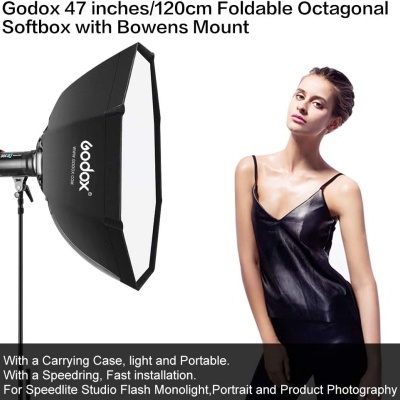 Softbox octagonal 120cm para flash strobe fotografia