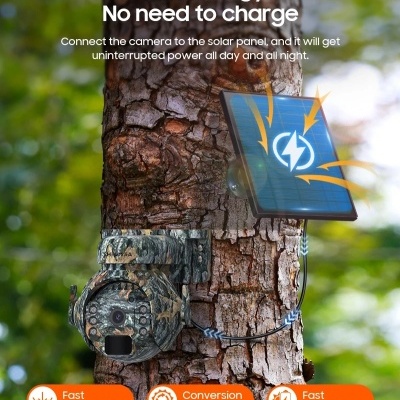 Câmara vigilância solar 4G rotativa exterior verde tropa 360º