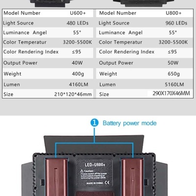 Iluminador 960LEDs bi color + tripé e baterias fotografia e vídeo