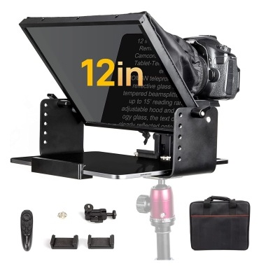 Teleponto 12 polegadas para DSLR ou smartphone vídeo Teleprompter portátil