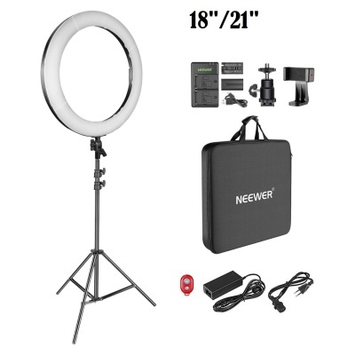 Ringlight 18" ou 21" profissional anel luz bicolor com baterias incluídas
