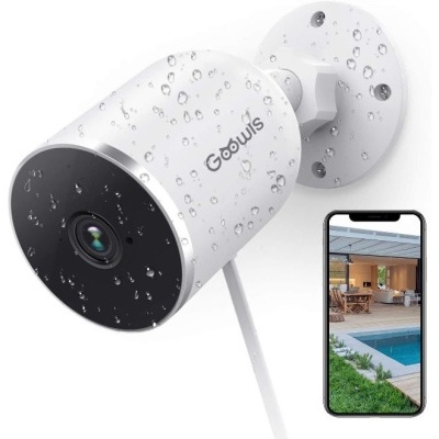 Câmara exterior wifi 1080p IP wifi videovigilância compatível com Alexa