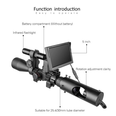 Mira telescópica monóculo com ecrã e visão noturna impermeável