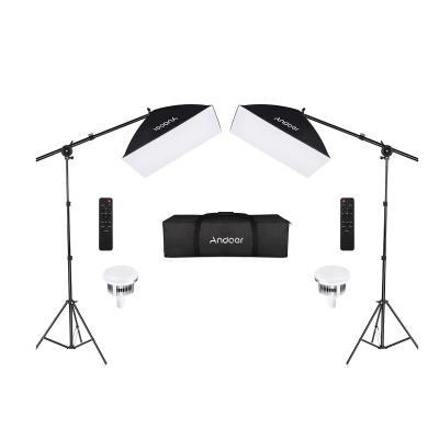 Iluminação estúdio LED kit 2 softboxes extensíveis bicolor com comando