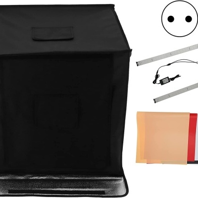 Box para fotografia produto 60 x 60 foto iluminação caixa 4 fundos  mini estúdio