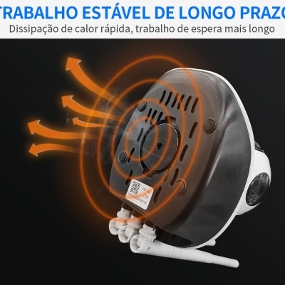 Câmara rotativa 360 full HD 1080p wifi áudio bidirecional e app