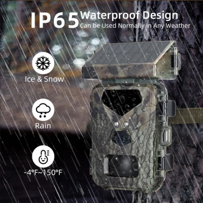 Câmara portátil solar compacta noturna impermeável para caça, segurança