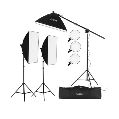 Kit iluminação 3 softboxes LED estúdio bicolor 2700k 5500k fotografia