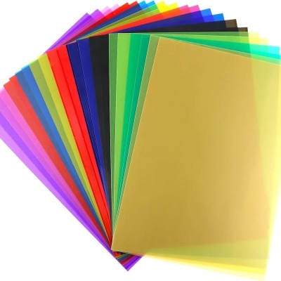20 filtros de cores de gelativa A4 transparentes para efeitos de luz