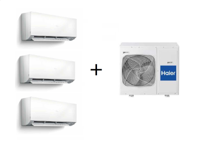 HAIER MULTI-SPLIT 3X1 GAMA EXPERT PLUS R32 C/ WIFI (9000+12000+12000 BTUS)