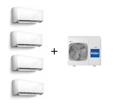 HAIER MULTI-SPLIT 4X1 GAMA EXPERT PLUS R32 C/ WIFI (9000+9000+9000+18000 BTUS)