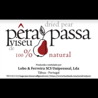 Embalagem de Pêra passa de Viseu 100% natural com texto e tabela nutricional