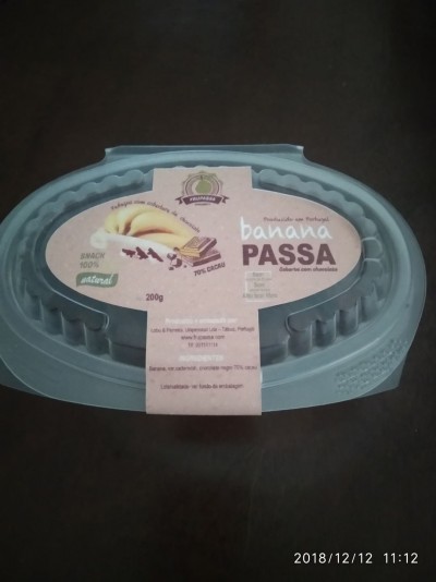 Banana passa/coberta chocolate preto 70%
