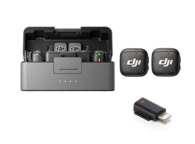DJI Mic 3 (2TX + 1RX + Charging Case) + Mobile Phone Adapter (Lightning) DJI Mic 3 (2TX + 1RX + Charging Case) + Mobile Phone Adapter (Lightning)