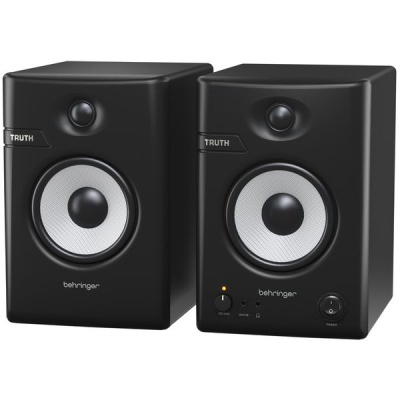 Par de colunas de estúdio negras Behringer com cone branco