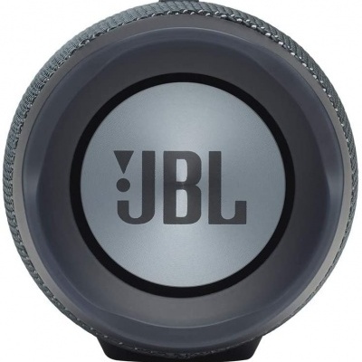 Coluna portátil JBL cinzenta com logótipo preto