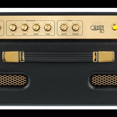Amplificador de guitarra Vox VH50 com painel dourado e estrutura preta