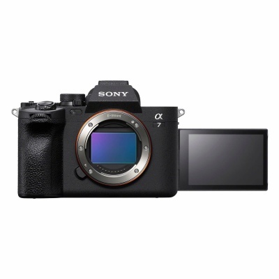Máquina fotográfica Sony α7 com visor LCD articulado