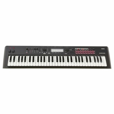 Teclado musical Korg Kross preto com 61 teclas