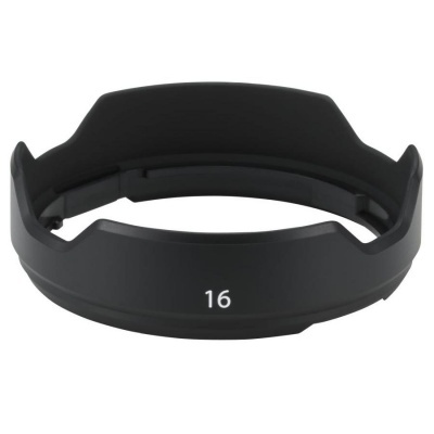 Pára-sol de lente preto com número 16 branco