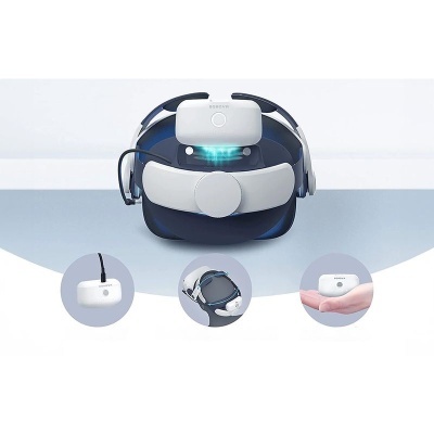 Correia BOBOVR M2 Plus Ajustável para Oculus Quest 2 + 2 Baterias B2 + Estação de Carregamento Branco Correia BOBOVR M2 Plus Ajustável para Oculus Quest 2 + 2 Baterias B2 + Estação de Carregamento Branco