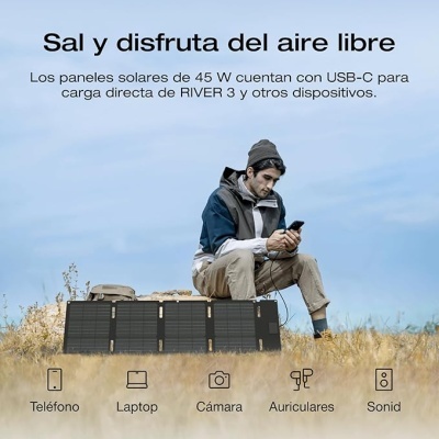 EcoFlow RIVER 3 com painel solar 45 W