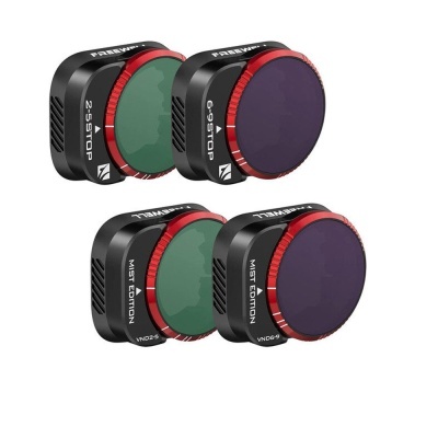 Filtros circulares para lentes de câmaras digitais com bordas pretas e anéis vermelhos