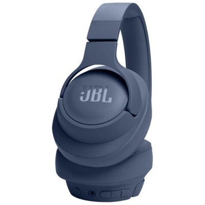 Auriculares de cabeça JBL azuis escuros com almofadas acolchoadas