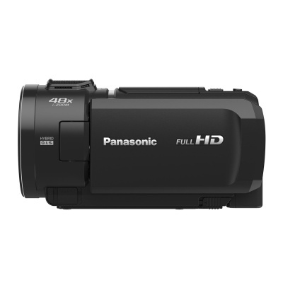 Câmara de vídeo portátil Panasonic preta com zoom 48x e gravação FULL HD