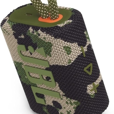 Coluna de som JBL portátil camuflada com cordão no topo