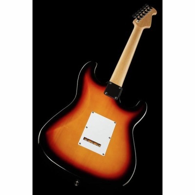 Guitarra elétrica sunburst vista de costas