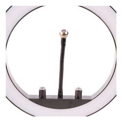 Anel de luz LED branco com suporte flexível preto