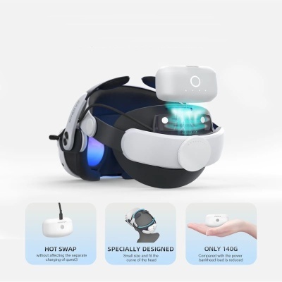 BOBOVR M3 Pro Correia de cabeça com bateria para Meta Quest 3/3S