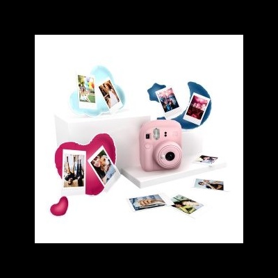 Instax Mini 12 Blossom Pink Instant Camera + Film Instax Mini 10pc. + 3 Porta-fotos
