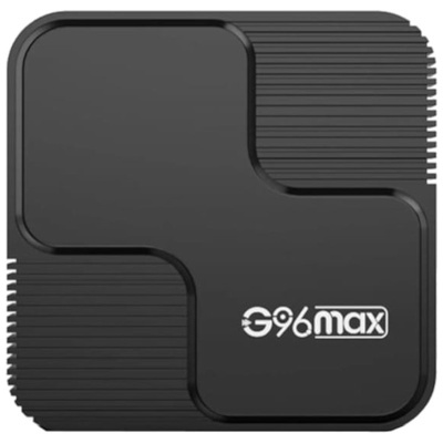 Aparelho preto quadrado com textura e texto G96 max