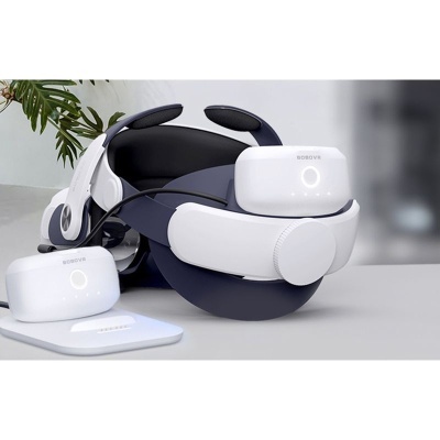 Correia BOBOVR M2 Plus Ajustável para Oculus Quest 2 + 2 Baterias B2 + Estação de Carregamento Branco Correia BOBOVR M2 Plus Ajustável para Oculus Quest 2 + 2 Baterias B2 + Estação de Carregamento Branco